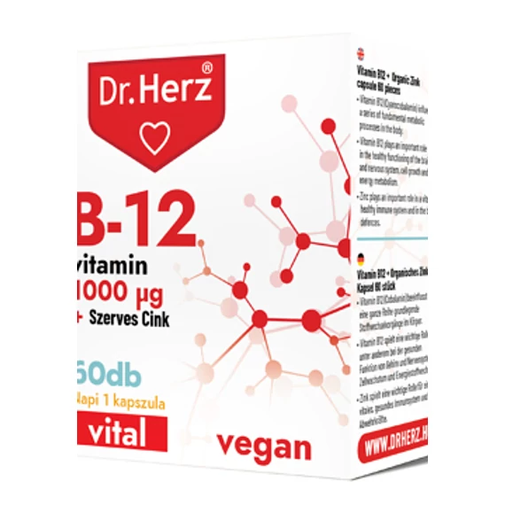 Dr. Herz B12 1000 mcg + Szerves Cink 60 db kapszula